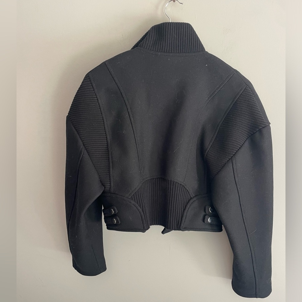 ZARA Italian Wool oversized Crop Biker jacket - Picture 11 of 15